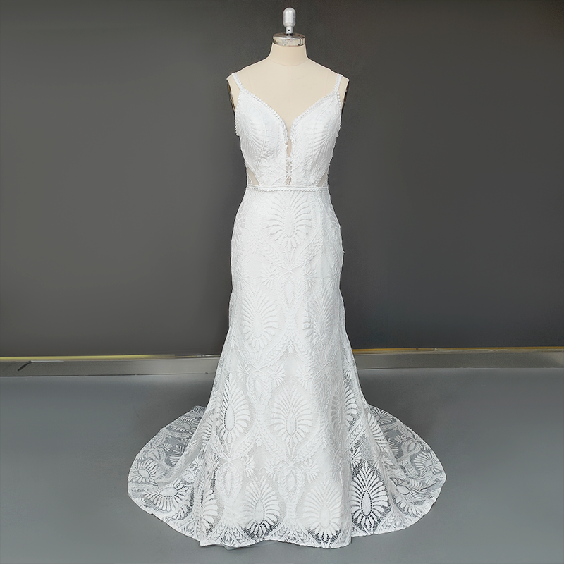 Botanical Illusion Fit-and-Flare Wedding Dress