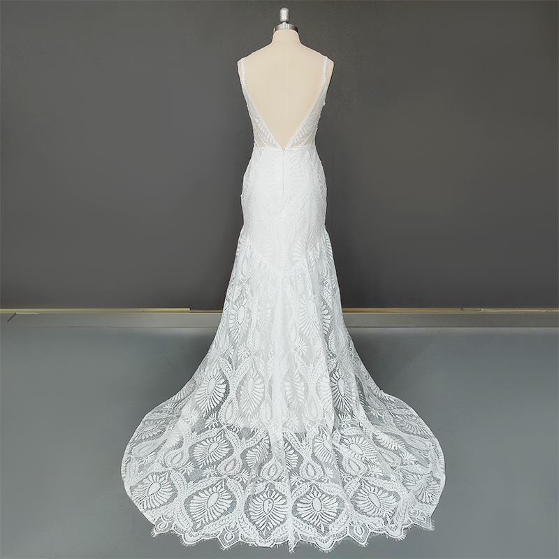 Botanical Illusion Fit-and-Flare Wedding Dress