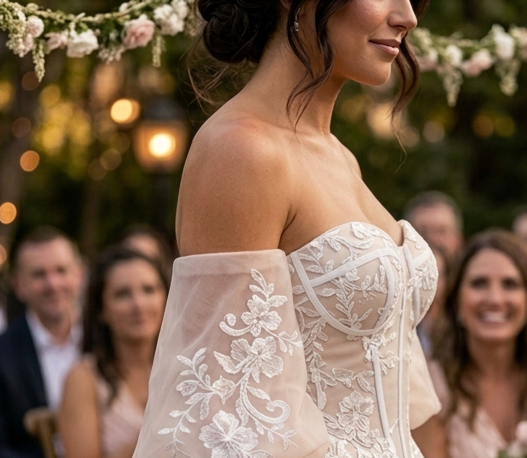 Enchanting Blossom Off-the-Shoulder Tulle & Lace Bridal Gown