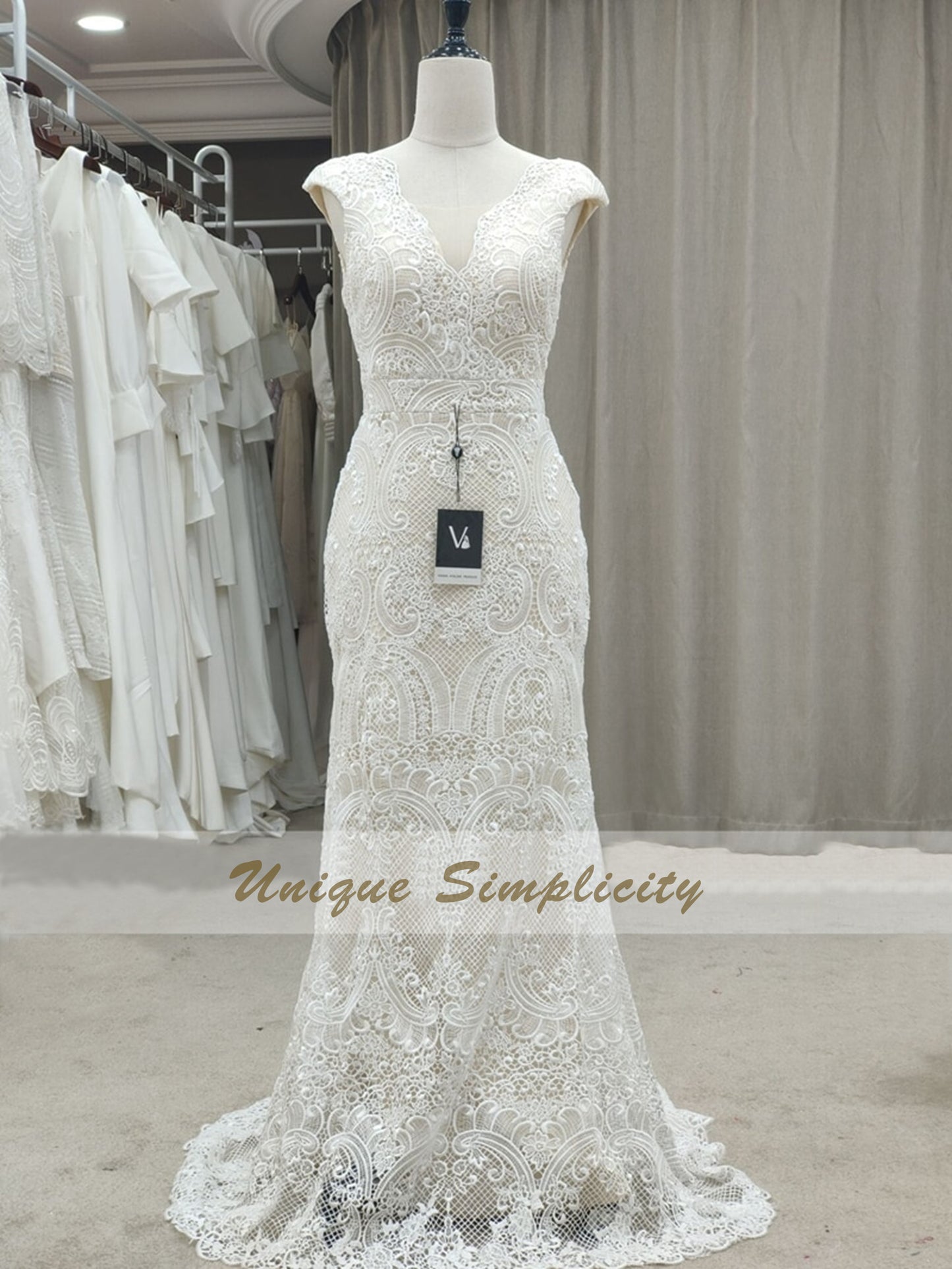Vintage Grace Lace Mermaid Gown