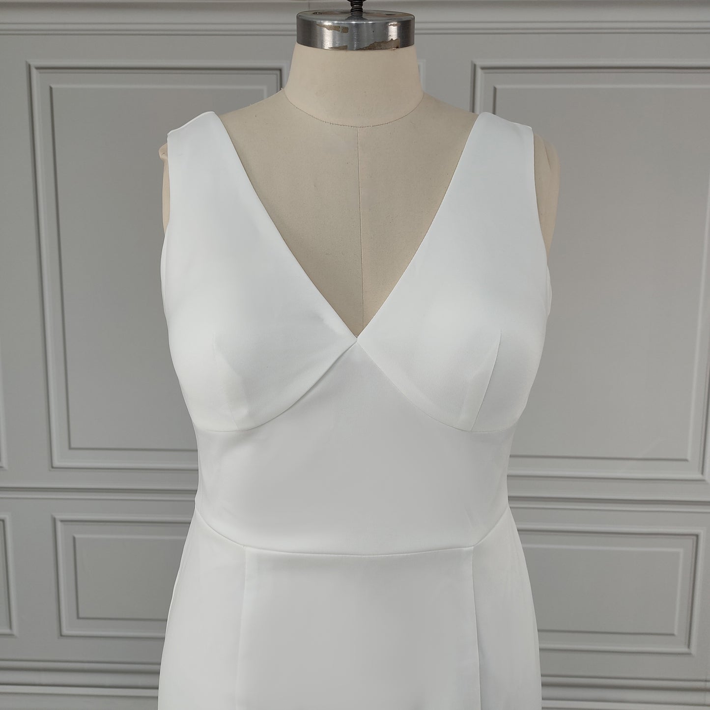 Classic Fit-and-Flare Wedding Dress in Matte Satin