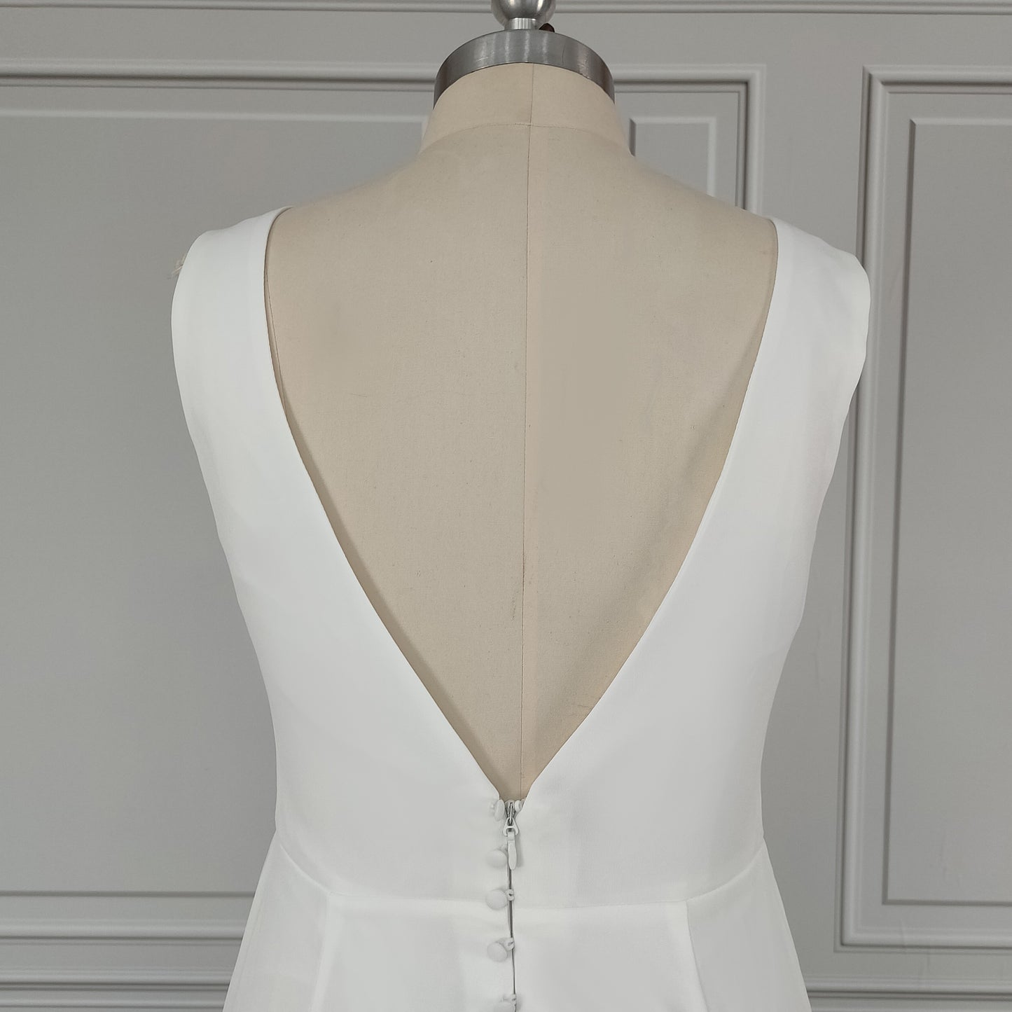 Classic Fit-and-Flare Wedding Dress in Matte Satin