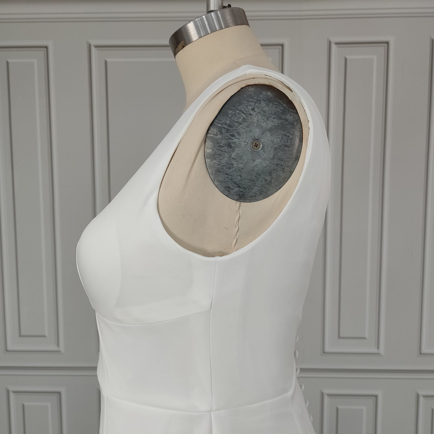 Classic Fit-and-Flare Wedding Dress in Matte Satin