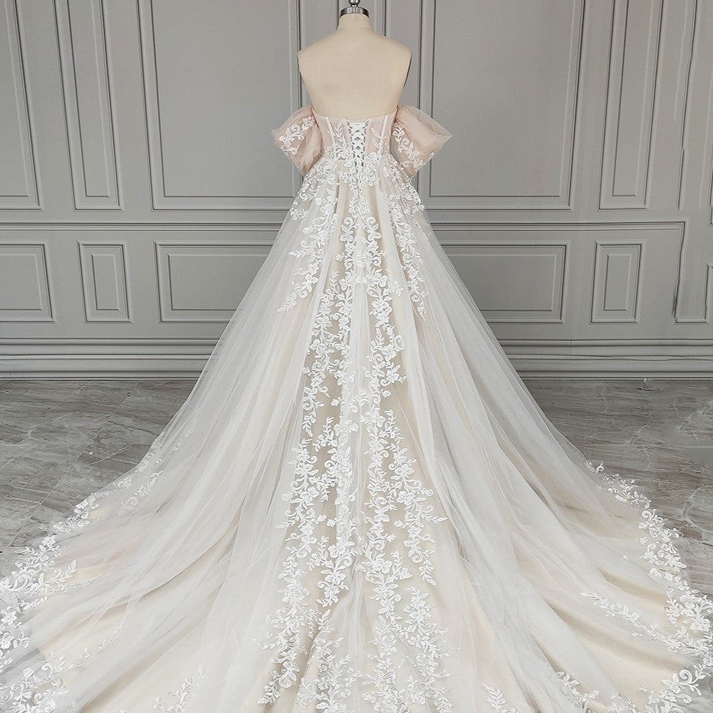 Enchanting Blossom Off-the-Shoulder Tulle & Lace Bridal Gown